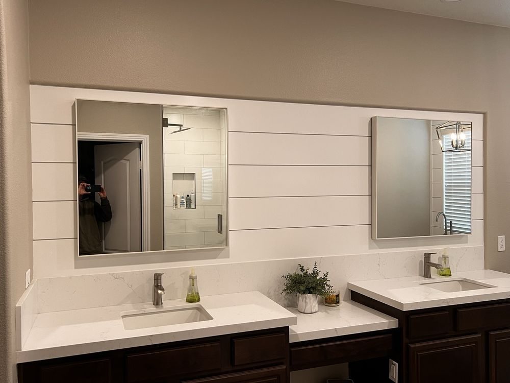Bathroom mirrors cleaned streak-free