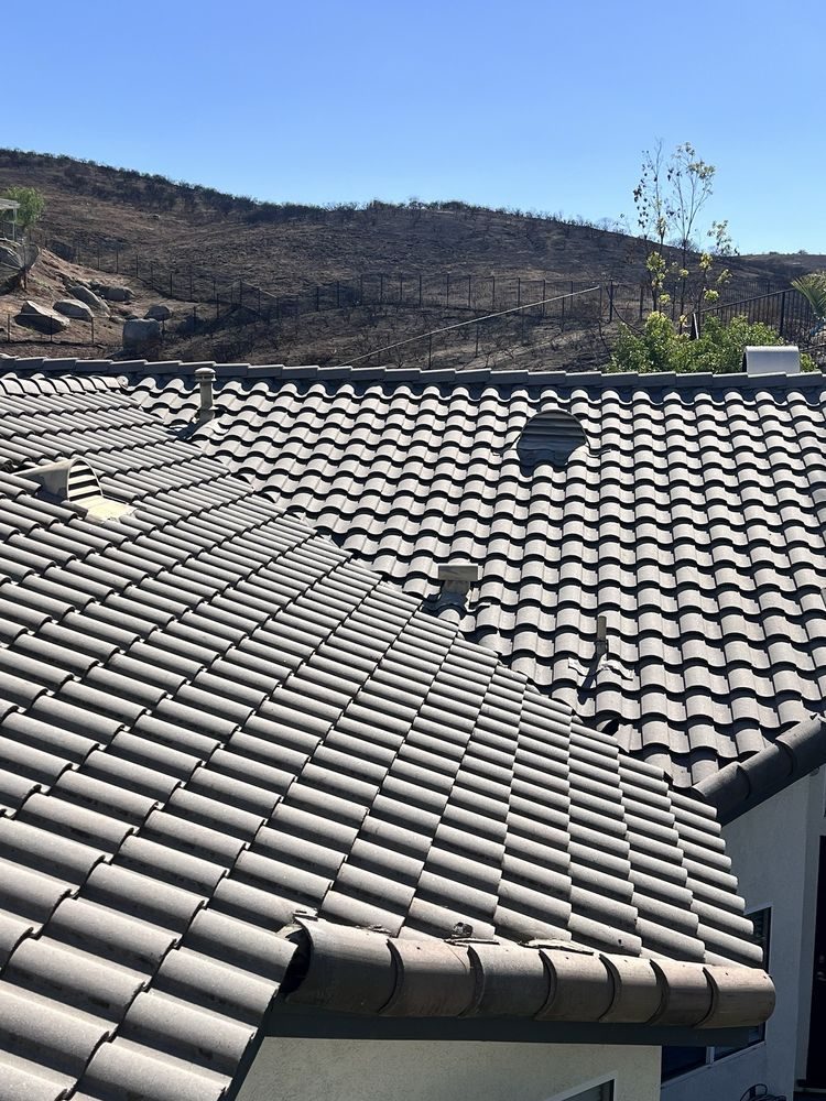 Tile roof after cleaning
